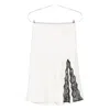 Calvin Klein Lace-insert Slit Skirt In White
