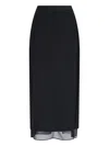 Calvin Klein Transparent Panel Layer Ankle Skirt In Black