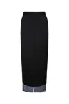 Calvin Klein Transparent Panel Layer Ankle Skirt In Ckblack