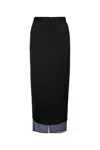 Calvin Klein Transparent Panel Layer Ankle Skirt In Ckblack