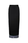 Calvin Klein Transparent Panel Layer Ankle Skirt In Ckblack