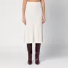 Calvin Klein White Wool Ribbed Skirt In White