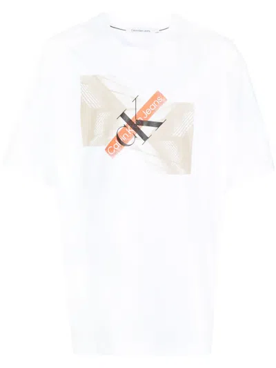 Calvin Klein Skyscraper Cotton T-shirt In White