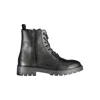 Calvin Klein Sleek Black Ankle Boots With Laces And Zip Detail In Black