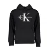 Calvin Klein Sleek Organic Cotton Hooded Sweatshirt In Black