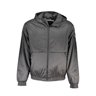 Calvin Klein Sleek Black Hooded Jacket With Contrast Detail