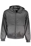 Calvin Klein Sleek Black Hooded Jacket With Contrasting Details In Black