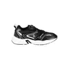 Calvin Klein Sleek Black Lace-up Sneakers With Contrast Details In Black
