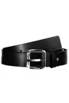 Calvin Klein Black Leather Men Men's Belt In Black