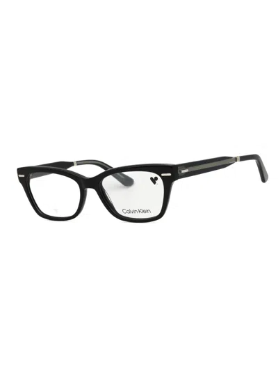 Calvin Klein Sleek Cat Eye Eyeglasses For Women In Black