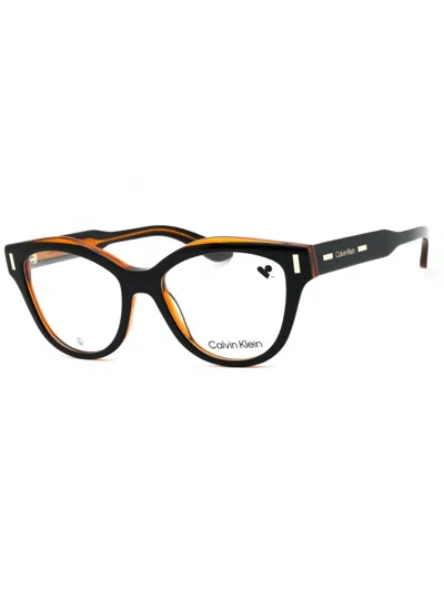 Calvin Klein Sleek Cat-eye Eyeglasses For Women In Brown