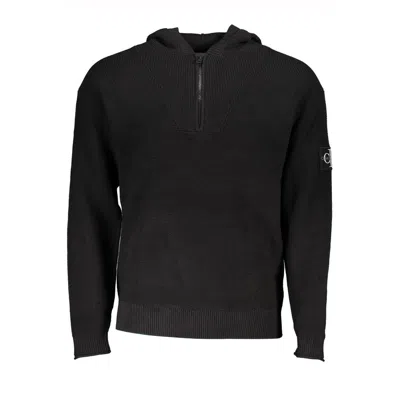 CALVIN KLEIN CALVIN KLEIN SLEEK COTTON HOODED SWEATER WITH LOGO MEN'S DETAIL