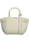 Calvin Klein Sleek White Double Handle Satchel Bag In White