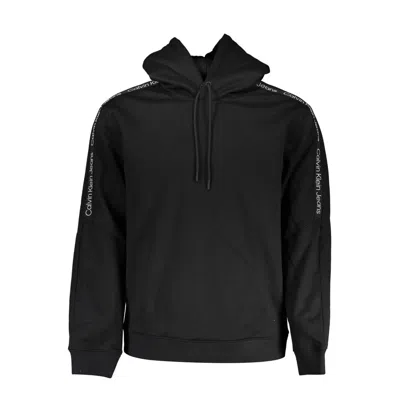Calvin Klein Sleek Fleece Hooded Sweatshirt In Black