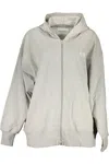 Calvin Klein Sleek Gray Cotton Zip Hoodie With Logo