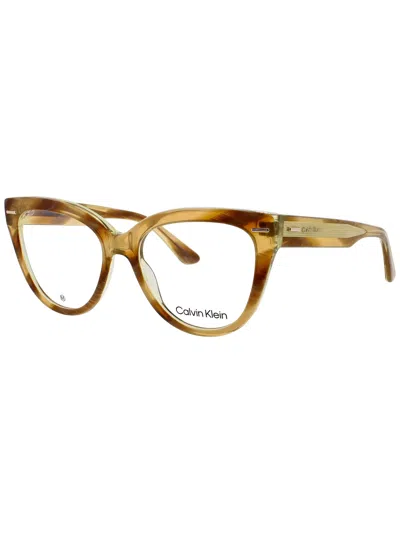 Calvin Klein Sleek Modern Women's Eyeglasses In Brown
