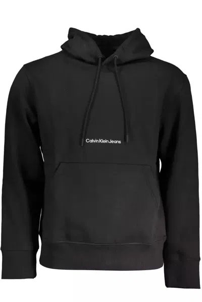 Calvin Klein Sleek Monochrome Hooded Sweatshirt In Black