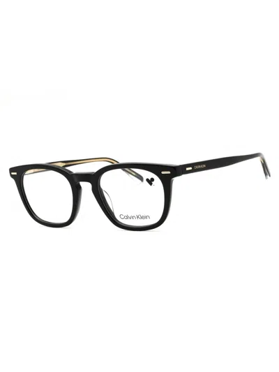 Calvin Klein Sleek Rectangular Acetate Eyeglasses For Men In Black
