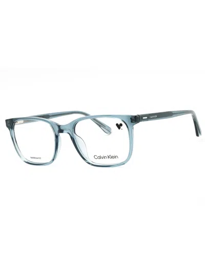 Calvin Klein Sleek Rectangular Eyeglasses In Blue