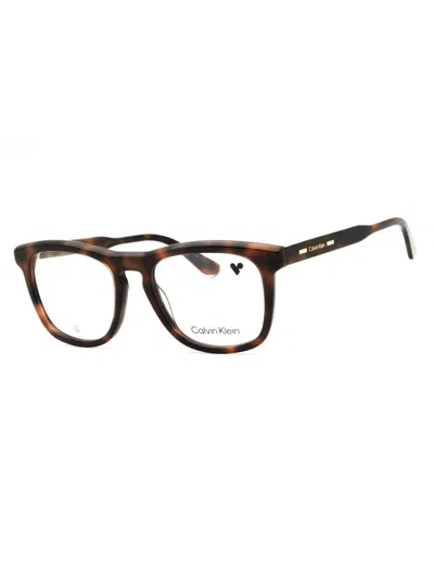 Calvin Klein Sleek Rectangular Eyeglasses For Men In 240 - Havana/clear Demo Lens