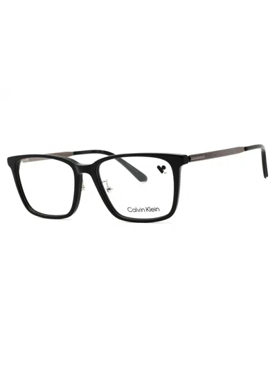 Calvin Klein Sleek Rectangular Eyeglasses For Men In Black
