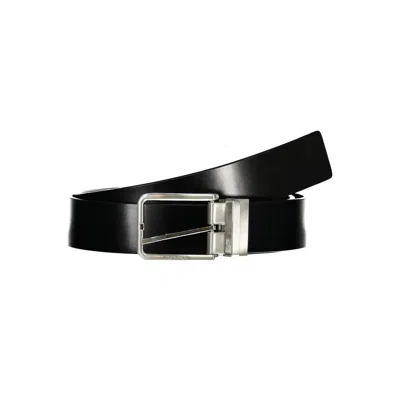 Calvin Klein Sleek Reversible Leather Belt In Black