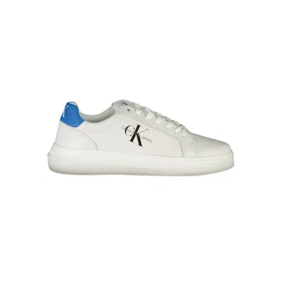 Calvin Klein Logo-print Leather Sneakers In White