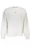 Calvin Klein Sleek White Cotton Sweatshirt With Logo Print