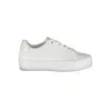 Calvin Klein Sleek White Lace-up Sneakers With Contrast Detail