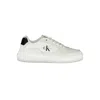 Calvin Klein Sleek White Lace-up Sneakers With Contrast Details