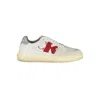 Calvin Klein Sleek White Lace-up Sneakers With Contrast Details