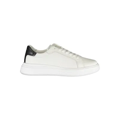 Calvin Klein Low-top Leather Sneakers In Weiss