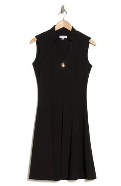 Calvin Klein Sleeveless A-line Dress In Black