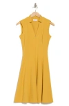 Calvin Klein Sleeveless A-line Dress In Ochre