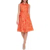 Calvin Klein Sleeveless A-line Shirtdress In Ginger/cream