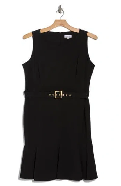 Calvin Klein Sleeveless Belted Scuba Crepe Dress