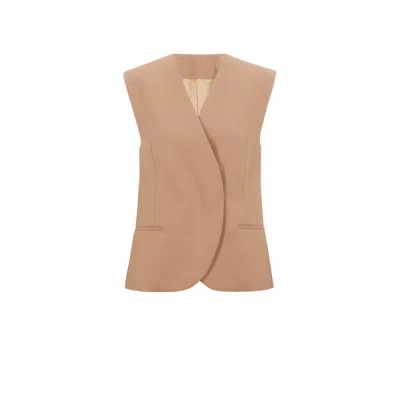 Calvin Klein Sleeveless Blazer Waistcoat In Brown