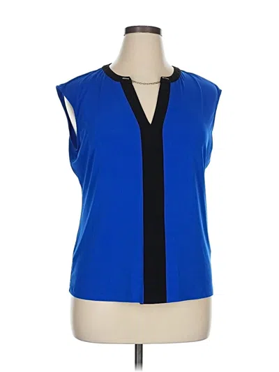 Pre-owned Calvin Klein Sleeveless Blouse In Blue