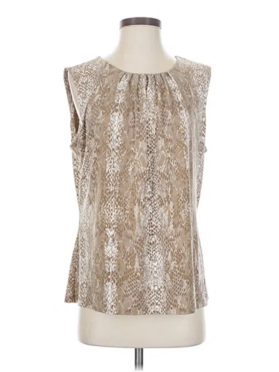 Pre-owned Calvin Klein Sleeveless Blouse In Brown