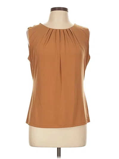 Pre-owned Calvin Klein Sleeveless Blouse In Brown