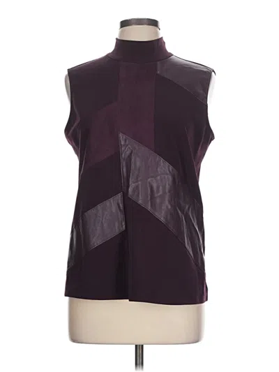 Calvin Klein Sleeveless Blouse In Burgundy