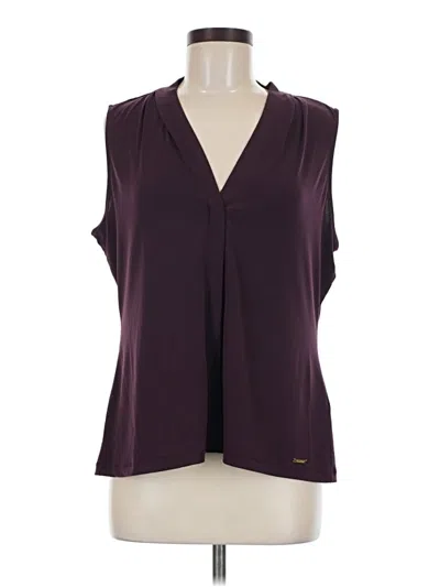 Pre-owned Calvin Klein Sleeveless Blouse In Burgundy