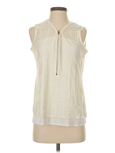 Pre-owned Calvin Klein Sleeveless Blouse In Ivory