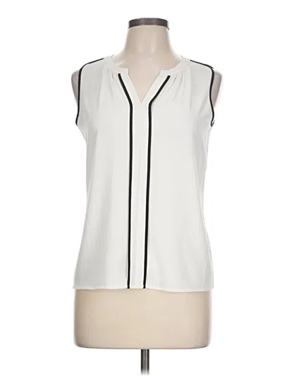 Pre-owned Calvin Klein Sleeveless Blouse In Ivory