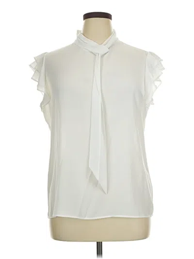 Pre-owned Calvin Klein Sleeveless Blouse In Ivory