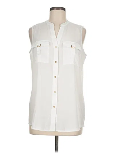 Pre-owned Calvin Klein Sleeveless Blouse In Ivory