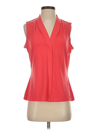 Pre-owned Calvin Klein Sleeveless Blouse In Red