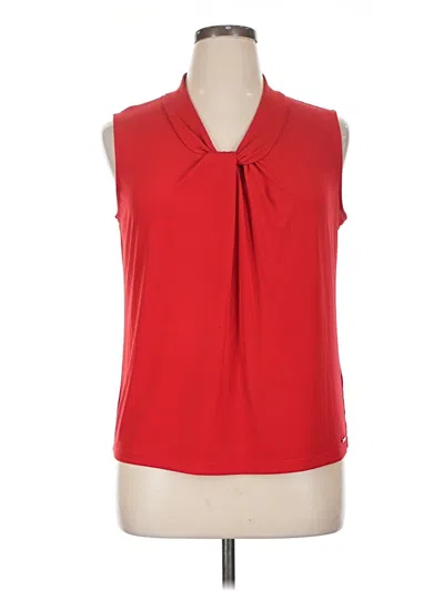 Pre-owned Calvin Klein Sleeveless Blouse In Red