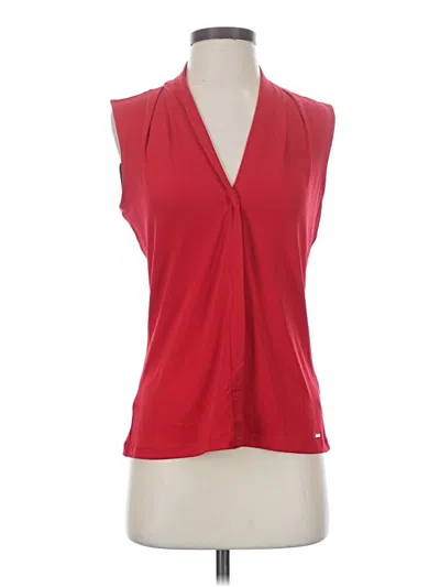 Pre-owned Calvin Klein Sleeveless Blouse In Red