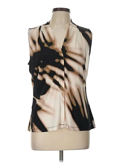 Pre-owned Calvin Klein Sleeveless Blouse In Tan